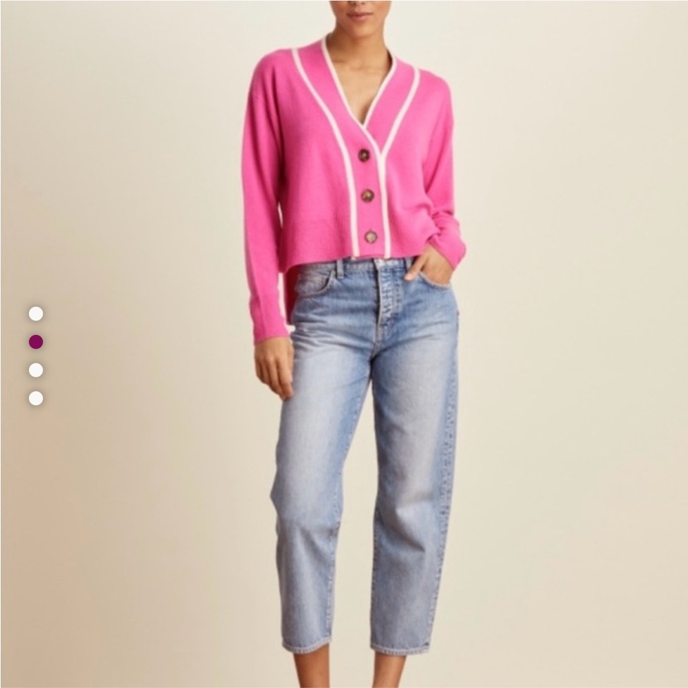 Veronica Beard Trisa Pink Cardigan Sweater